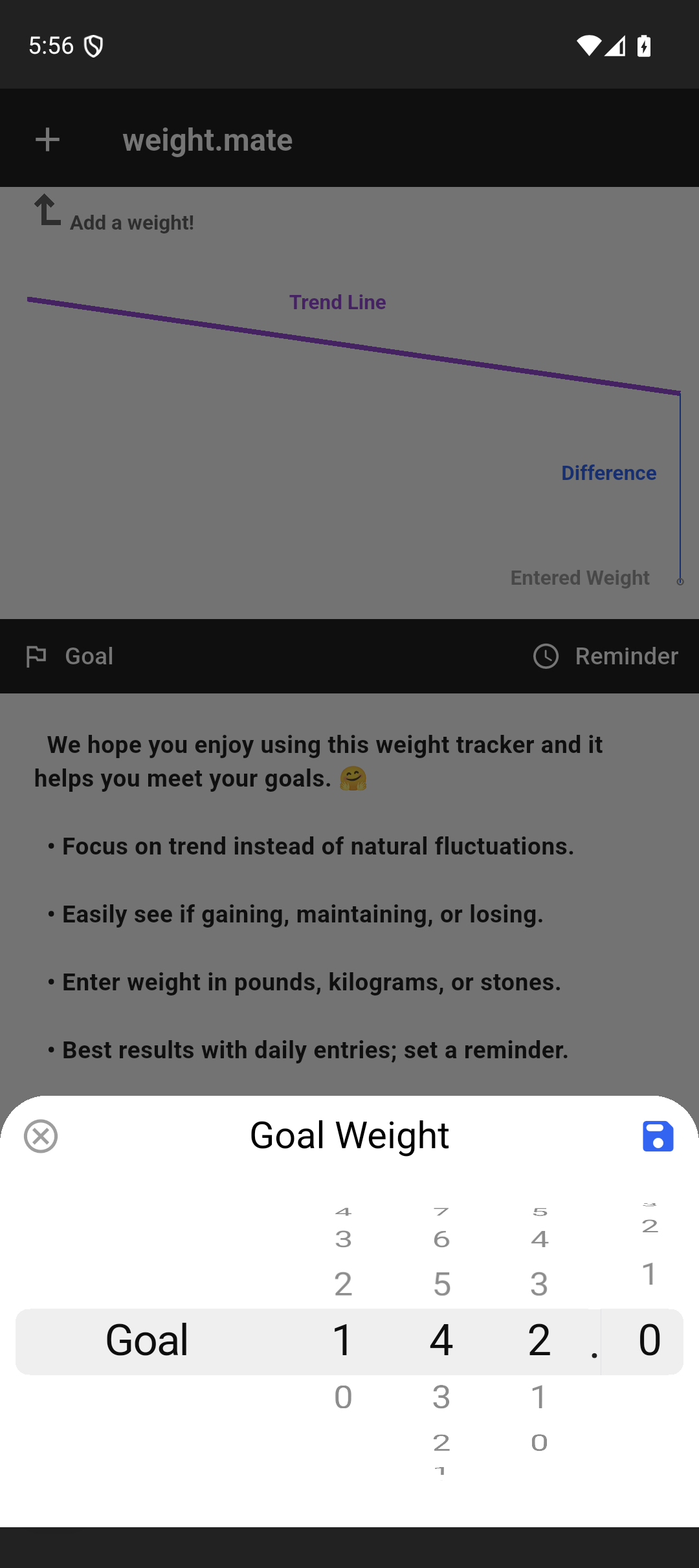 Setting a goal
