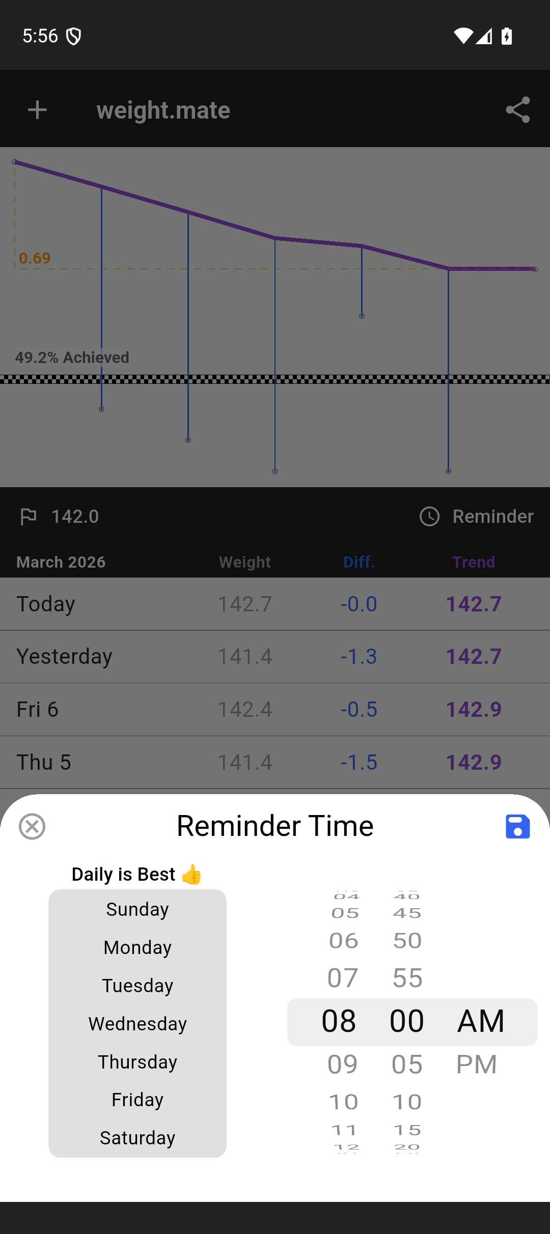 Setting reminders