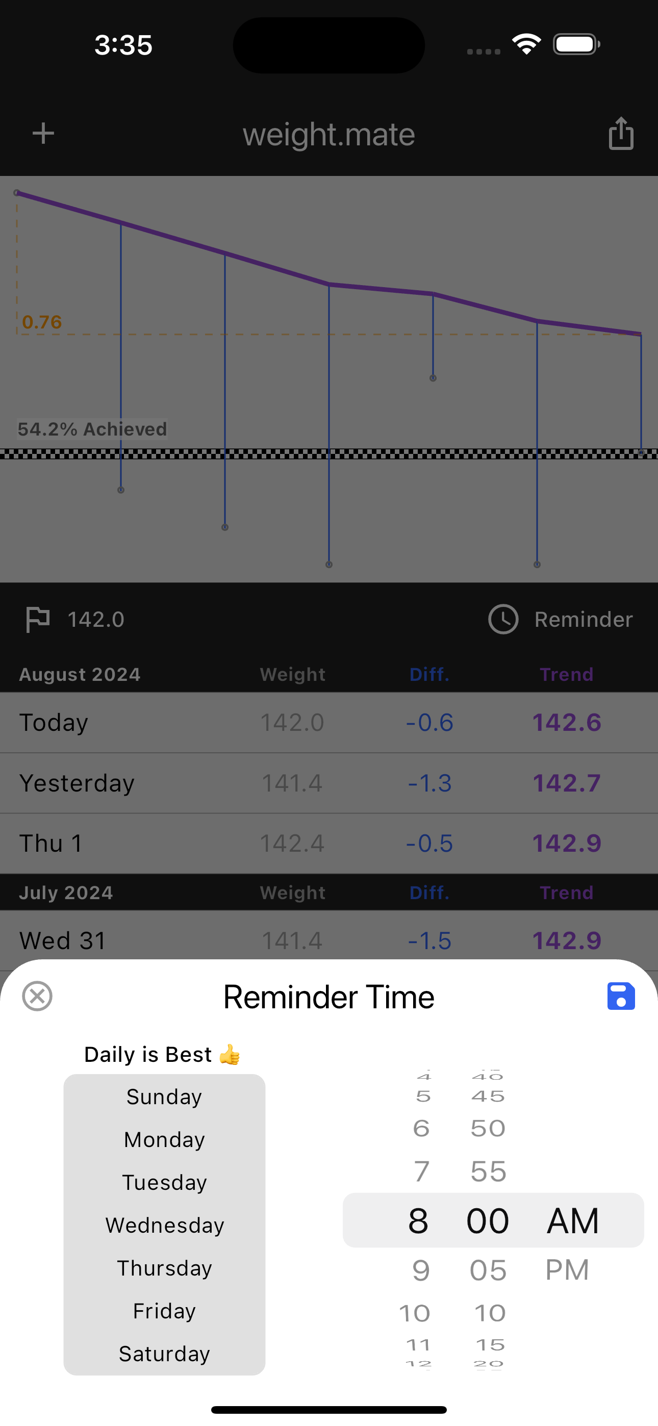 Setting reminders